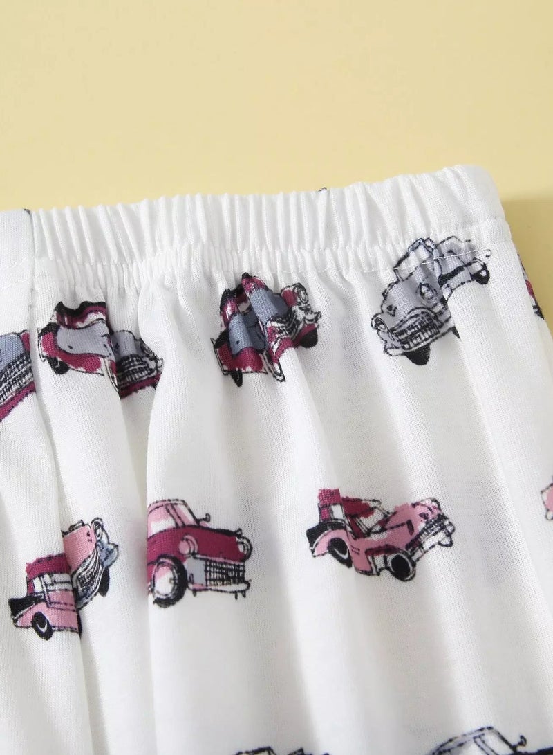 Toddler Boys Car Print Top & Pants PJ Set - Image 4