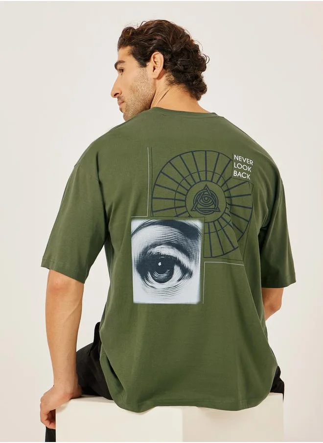 ستايلي Back Graphic Print Jersey Oversized T-Shirt