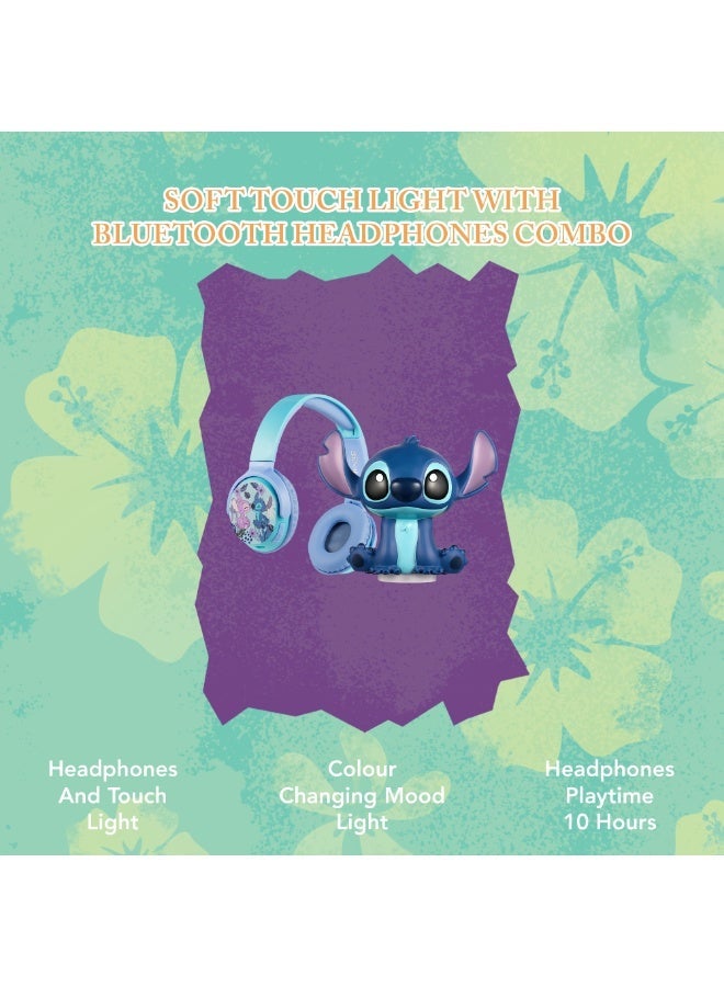 Disney Stitch Kids Bluetooth Headphones 25H Playtime, Kid-Safe Volume, 3D Removable Silicone Ears, Rotatable Ear Cups, Hands-Free Calls - Image 4