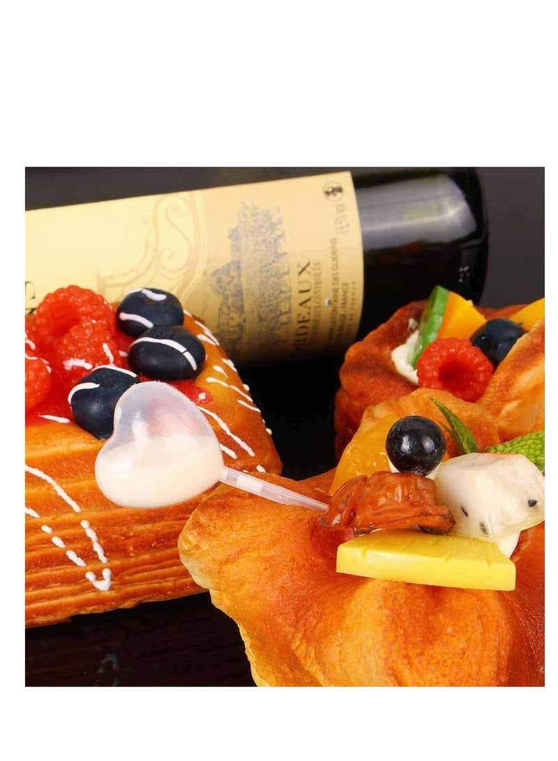 Zikra 4ml Mini Squeeze Transfer Cupcakes Pipettes Heart Shape, Disposable Plastic Droppers for Cupcake, Dessert, Strawberries and Chocolate for Party Decoration, 100 Pcs - Image 3