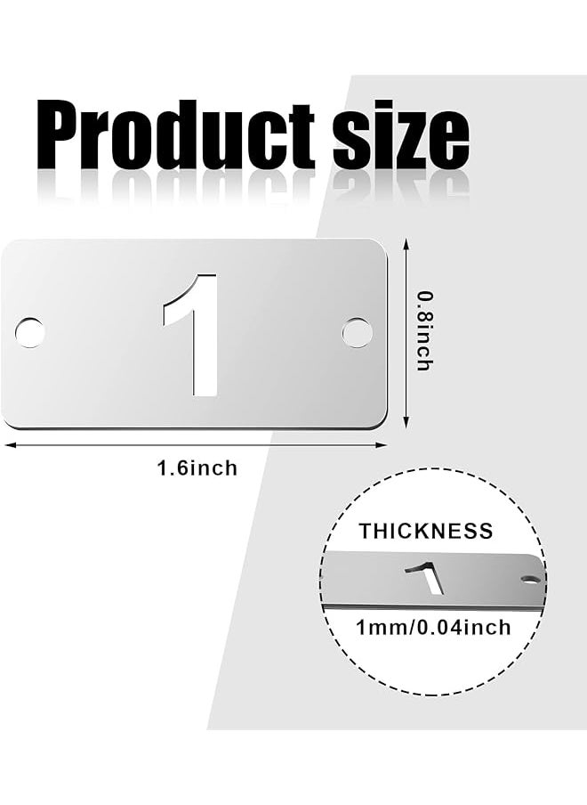 erorex - Metal Numbered Tags Stainless Steel Number Id Key Tags With Holes Numbered Key Rings Chain Durable Rectangle Tags For Easy Identification Set Of 50 Pcs Numbers 1 50 - Image 1