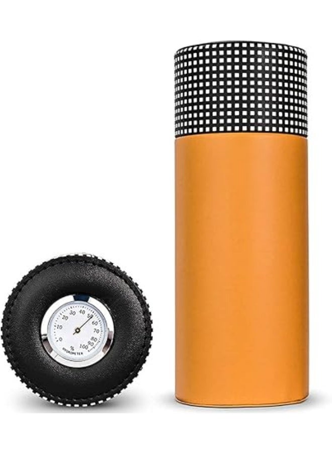 Cowhide cigar box with pulse oximeter and small waterproof humidifier; newborn baby monitor; exquisite brass car set - Image 1