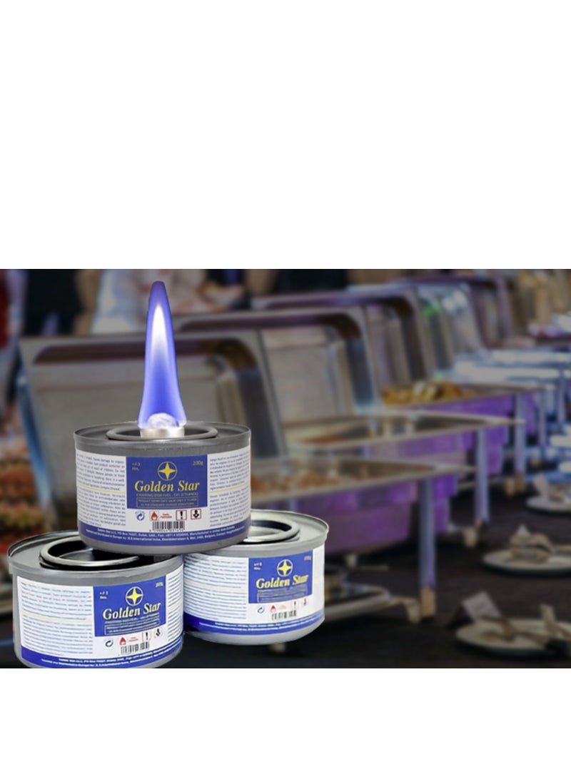 Golden Star - Heater Flame Can For Buffet Lasts 6 Hours (3pc) - Image 1