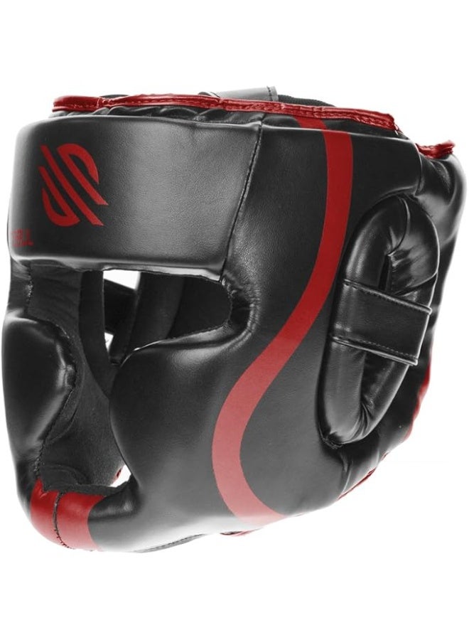 Sanabul  Essential Boxing Headgear for Men & Women | Muay Thai and MMA Headgear | Sparring Headgear | Boxing Head Gear with Full Face Coverage (Red, L/XL)  - Image 5