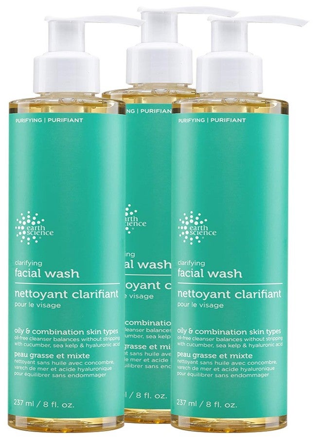 EARTH SCIENCE - Gentle Clarifying Facial Wash For Oily, Combination Skin Types (3pk, 8 fl. oz.) - Image 1