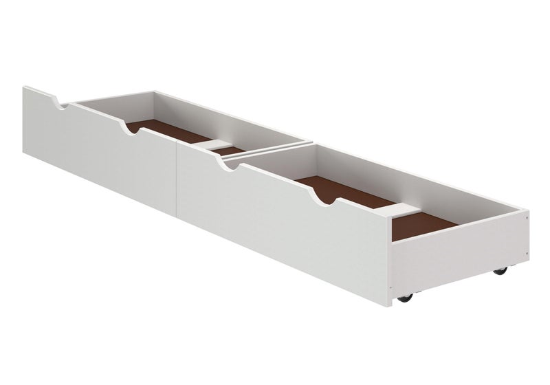 Alaterre Furniture White Wood Underbed Storage Drawers on Wheels  Bedroom Dresser Organizer Shelf  Set of 2  Perfect for Small Spaces and Storing Clothes  9 38 in H  Works with Any 975 in and Bed Frame 
