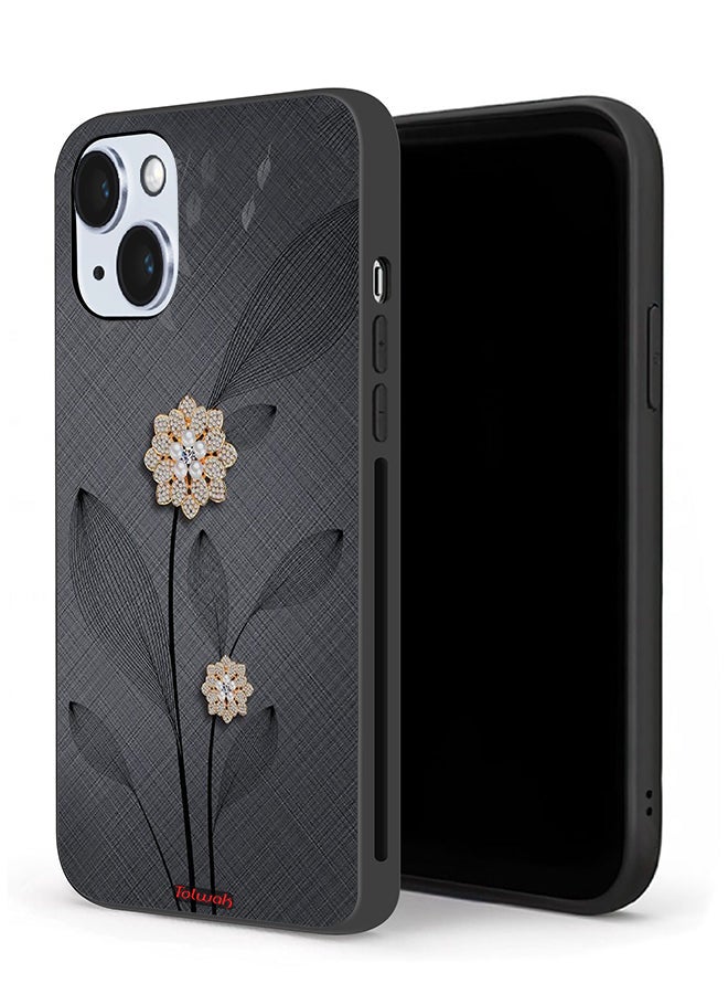 Tolwak Apple iPhone 14 Protective Case Diamond Flowers Art - Image 1