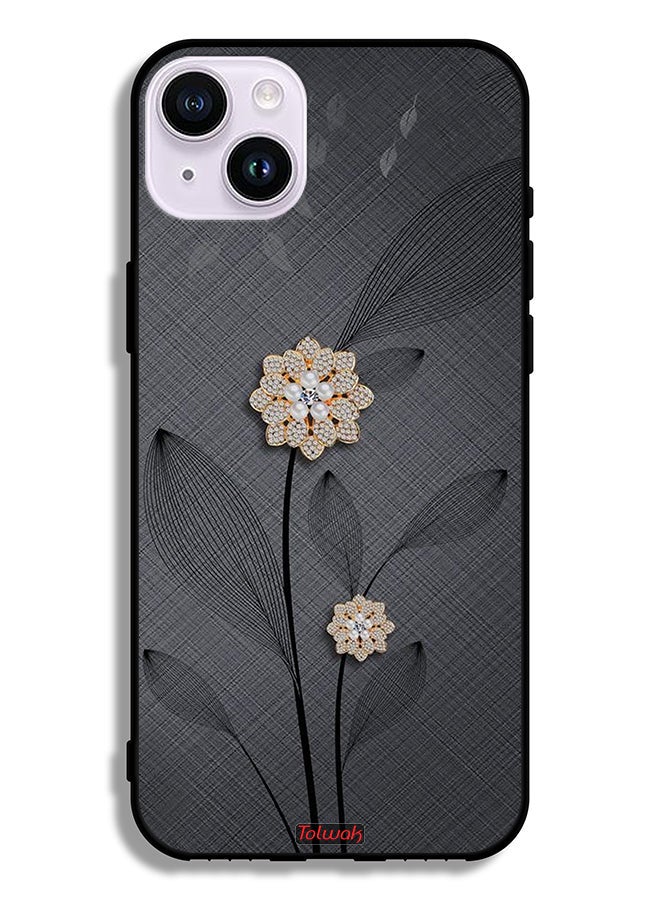 Tolwak Apple iPhone 14 Protective Case Diamond Flowers Art - Image 2