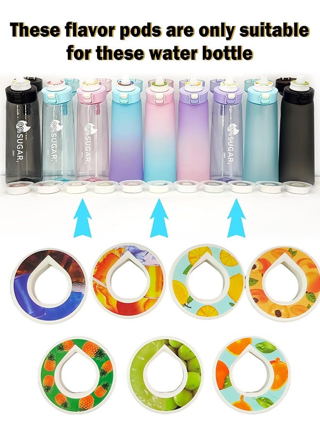 7 Pcs Flavor Pods for Air Water Bottle Compatible with 650ML Air Drinking Water Bottle Starter Set with Flavour Capsules,0% Sugar Water Cup Suitable for Outdoor Sport - Image 2