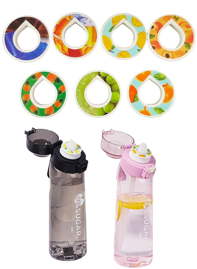 7 Pcs Flavor Pods for Air Water Bottle Compatible with 650ML Air Drinking Water Bottle Starter Set with Flavour Capsules,0% Sugar Water Cup Suitable for Outdoor Sport - Image 1