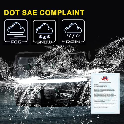 GRAND ORANGE LED Bar Headlight Assembly Compatible with 2007-2013 Chevy Silverado 1500/ Fit 2007-2014 Silverado 2500 3500 2500HD 3500HD Lamp Smoke Lens Black Housing Clear reflector - Image 3