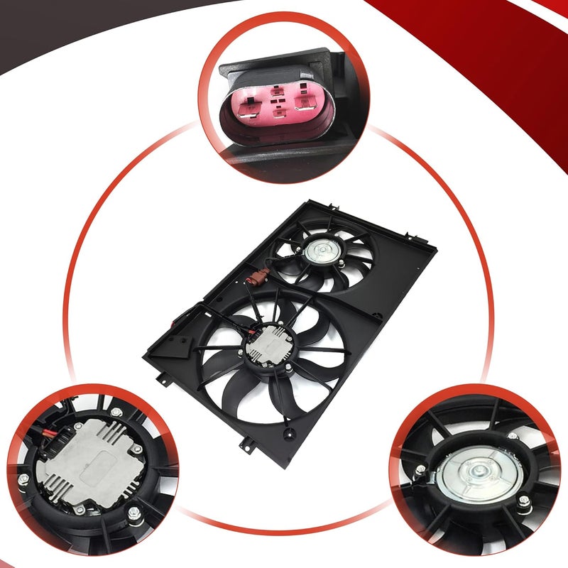 PartsFlow Radiator Cooling Fan Assembly for Volkswagen Models - Image 4