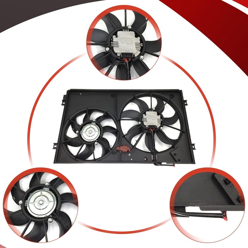 PartsFlow Radiator Cooling Fan Assembly for Volkswagen Models - Image 3