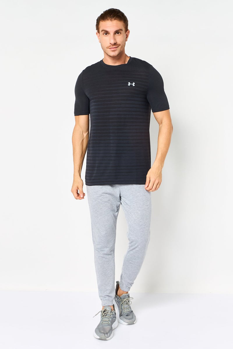 UNDER ARMOUR Men Fitted Short Sleeve Training Seamless T-Shirt, Black - Image 2