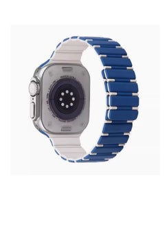 Contrast Color Silicone Rubber Integrated Watch Band Strap for Apple Watch Compatible with 42mm 44mm 45mm 49mm