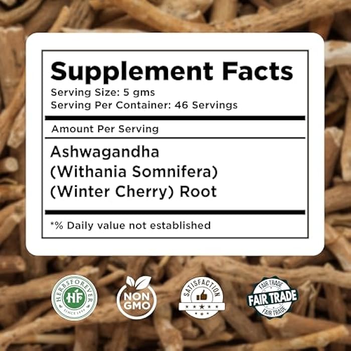 HerbsForever Ashwagandha (Withania somnifera)Root Powder- Ayurvedic Adaptogen Herb For Sleep, Anti Stress,Ideal for Smoothie, Juice & Teas| Wild Harvested, Non GMO, 2X Potency,Ultra Clean| 8oz-1/2 LBS - Image 3