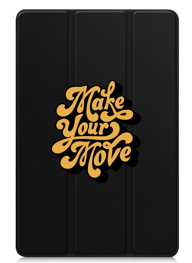 Protective Flip Case For Apple iPad Pro 11 (2024) With Trifold Stand Auto Wake Sleep Shockproof Cover Make your move