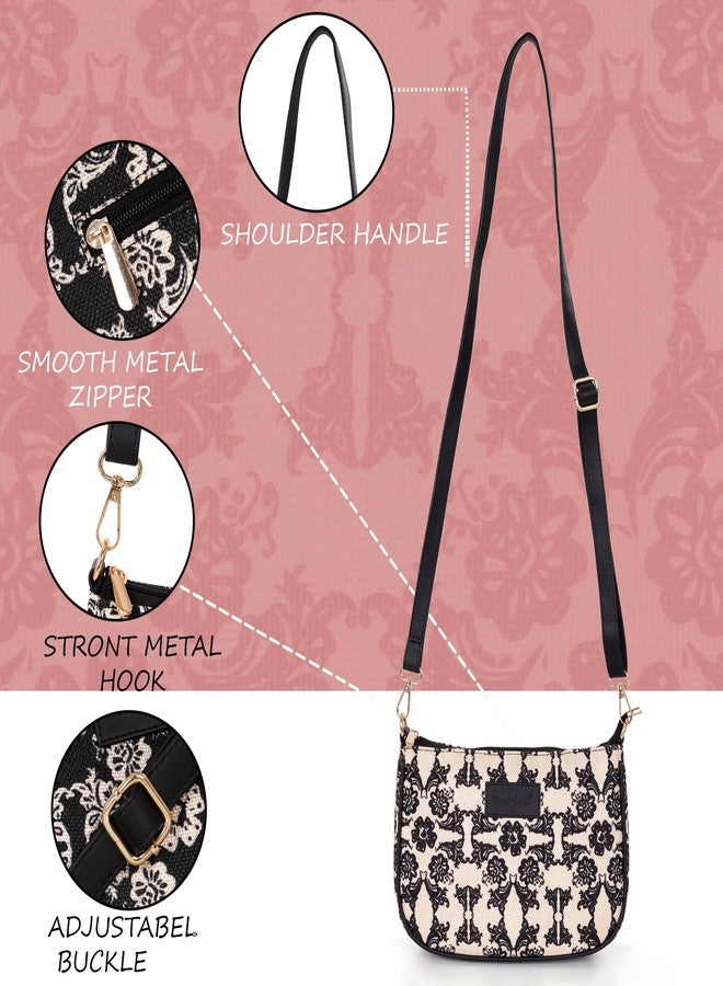 Hard Craft Cross Body Sling Bag For Women Stylish Blossom Floral Print Vegan Leather Bag Travel HandBag For Office Use Side Shoulder Hand Bag Ladies Purse For Working Womens Gifts For Woman Girls - Image 2
