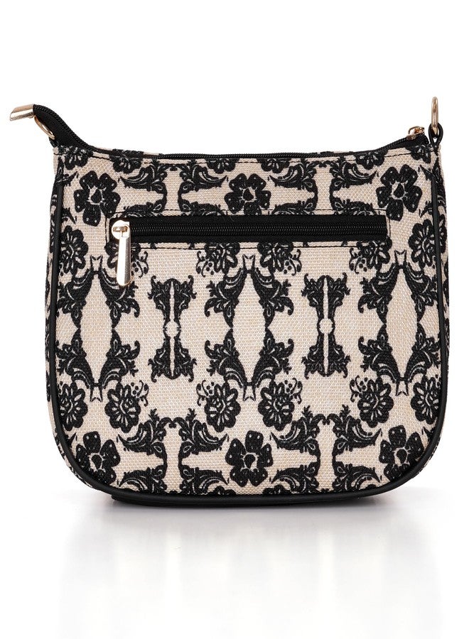 Hard Craft Cross Body Sling Bag For Women Stylish Blossom Floral Print Vegan Leather Bag Travel HandBag For Office Use Side Shoulder Hand Bag Ladies Purse For Working Womens Gifts For Woman Girls - Image 3