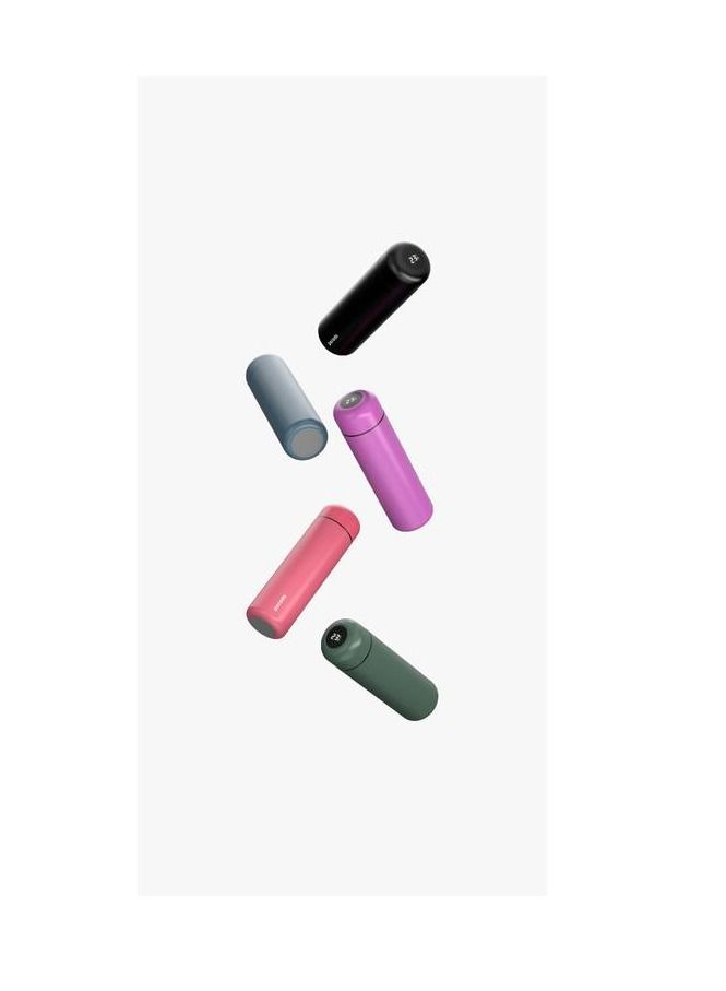 بورودو كوب زجاجة ماء ذكي مع مؤشر درجة الحرارة ، 500 مل / 17 أونصة ، حتى 12 ساعة من العزل الحراري ، قوارير المشروبات الرياضية ، عمر بطارية 365 يومًا (أسود) - Image 3