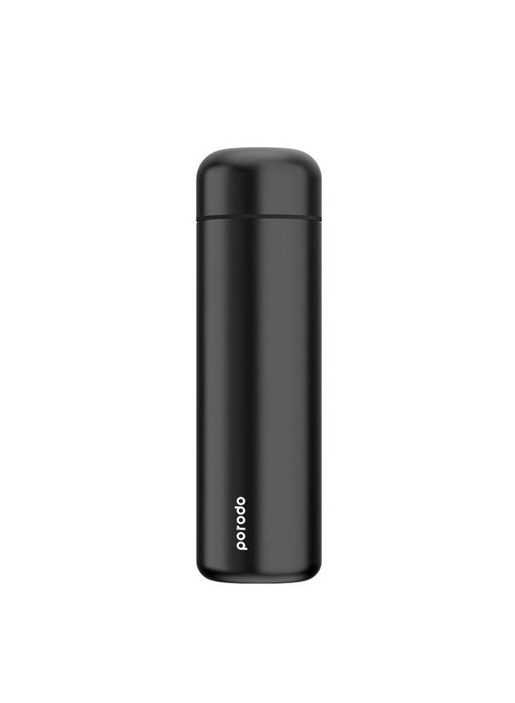 بورودو كوب زجاجة ماء ذكي مع مؤشر درجة الحرارة ، 500 مل / 17 أونصة ، حتى 12 ساعة من العزل الحراري ، قوارير المشروبات الرياضية ، عمر بطارية 365 يومًا (أسود) - Image 1