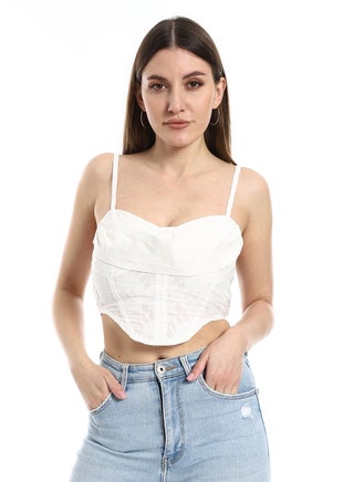 Crop blouse with thin straps in white - pzsku/Z8E64F0C38A8071B51E46Z/45/1746392098/97196ce3-aac1-4033-aea6-08f93a00932b