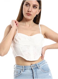 Crop blouse with thin straps in white - pzsku/Z8E64F0C38A8071B51E46Z/45/_/1711235571/096333e4-fbeb-4830-8a30-b39863702a59