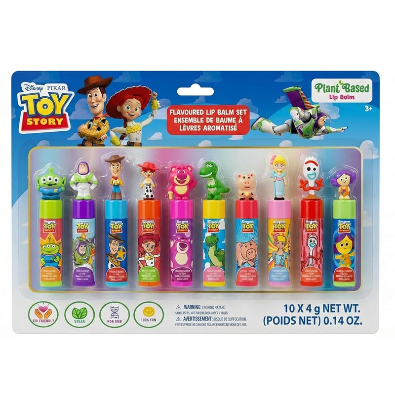 Townley Girl Disney Pixar Toy Story Plant Based Flavored Lip Balm with 3D Topper Set (40 g, Pack of 10) - Image 1