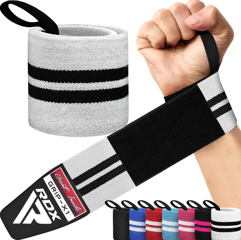 Rdx Wrist Wraps for Weightlifting (Pair), IPL USPA Approved, Elasticated 18” Cotton Straps Support with Thumb Loop, Gym Wrap for Weight Lifting Powerlifting Competition Strength Training Bodybuilding - Image 1
