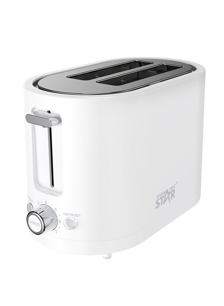 Winning Star 2 Slices Cool Touch Toaster with 7 Temperature Settings & Extra Wide Slots for Bagels, Waffles, Specialty Breads, Puff Pastry, Snacks, White - Image 1