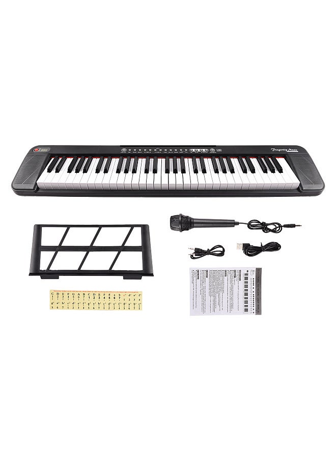 Generic - 61-Key Electronic Piano Multifunctional 61 Keys Piano Keyboard Portable Musical Instrument Illuminated Keyboard Digital Piano with Music Score Stand/Microphone - Image 1