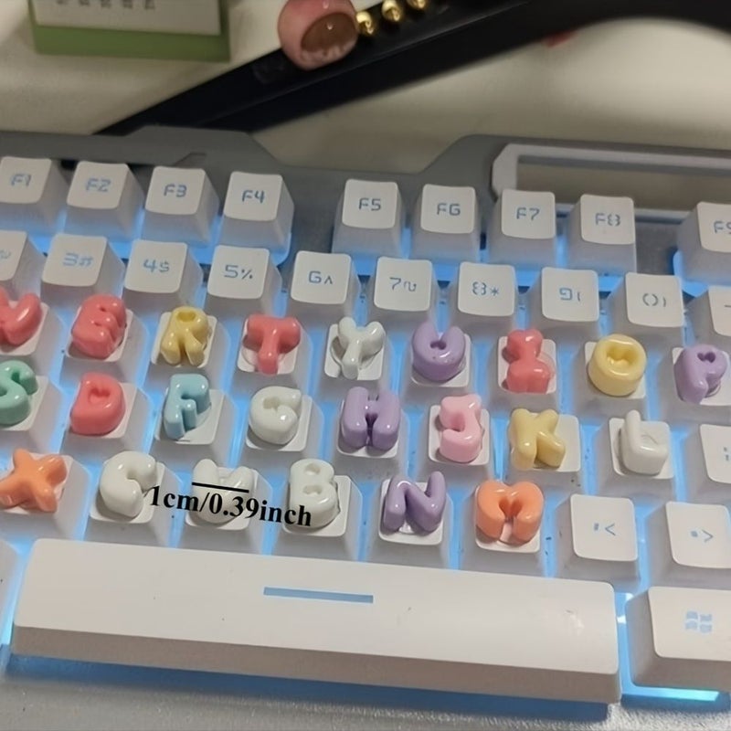 26 Cartoon Alphabet Keyboard Stickers 3D Cute Numbers 26 Letters Plus 10 Numbers - Image 2