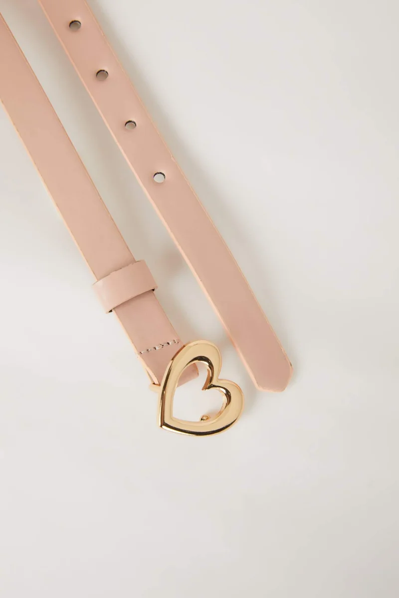 Defacto Girl Oval Buckle Faux Leather Classic Belt