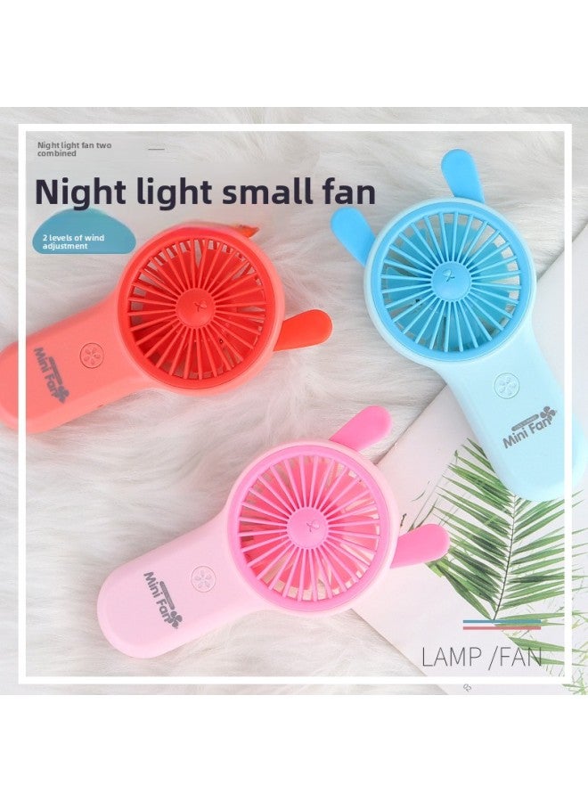 general Handheld Charging Mini Silent Usb Fan Student Office Portable Small Fan Outdoor Wholesale-Color:Blue Adorable Deer - Image 2
