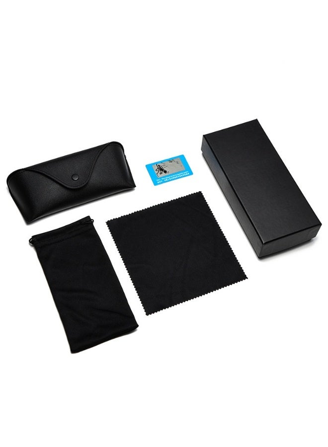 Professional polarized sunglasses for men and women - UV400 protection, gunmetal frame, black lenses, anti-glare for driving, leisure, and sports; with metal frame and complete accessory kit. - Image 3