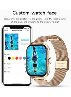 OULIYO Smart Watch for Women Men (Answer/Make Call), Fitness Tracker for Android Ios Phones Waterproof Smartwatch 1.7" HD Full Touch Screen Activity Trackers Heart Rate Sleep Monitor Pedometer, Gold  - Image 5