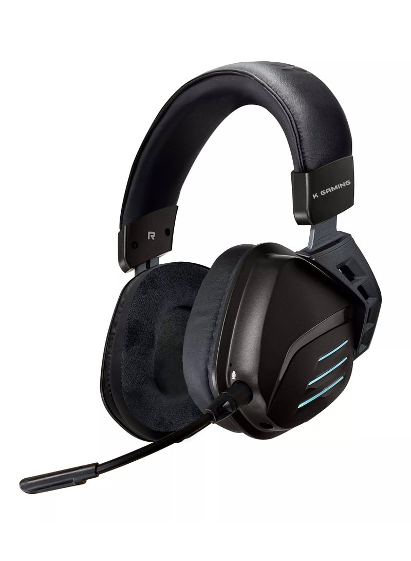 k Gaming K20 Gaming Headset Tri-Mode Connectivity Bluetooth/2.4 GHz /Wired with Noise cancellation 7.1 Surround Sound 50mm Drivers Low Latency Detachable Microphone Comfortable earpads Compatible with PC, Mac, PS4, PS5, Xbox Series X|S  Black  - Image 1