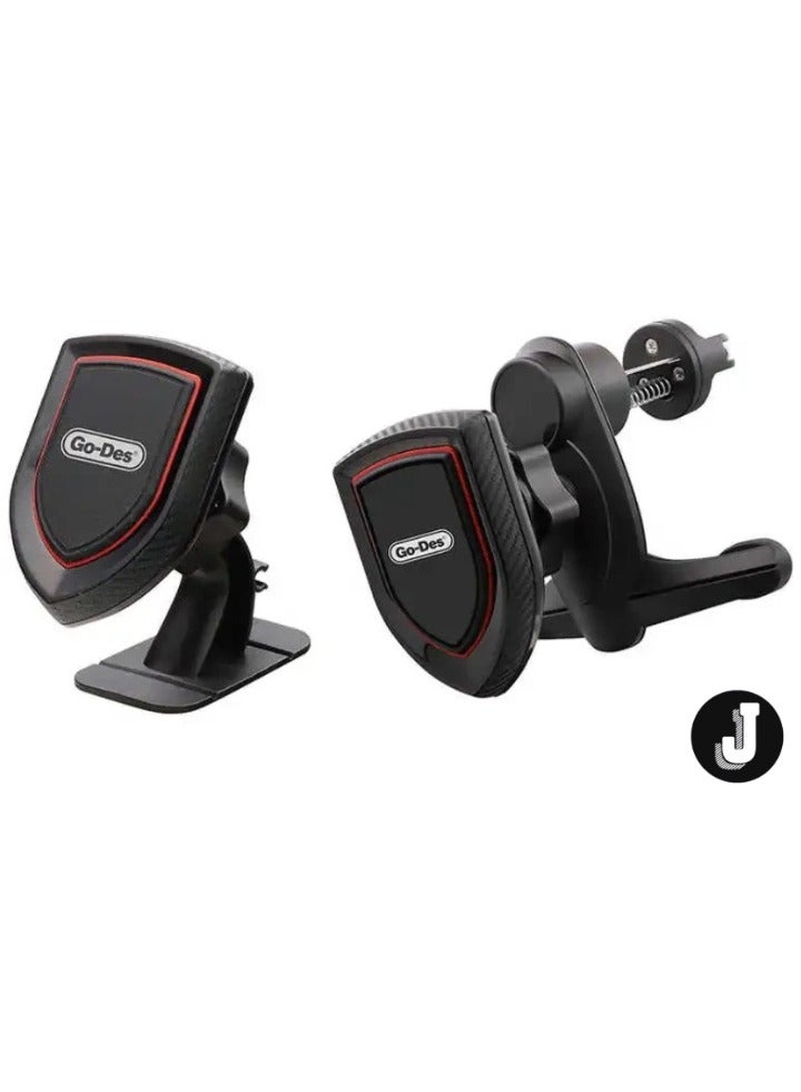 JAJEEK 2-in-1 Magnetic Vehicle Phone Holder – Dashboard & Air Vent Mount with Universal Compatibility - Image 1