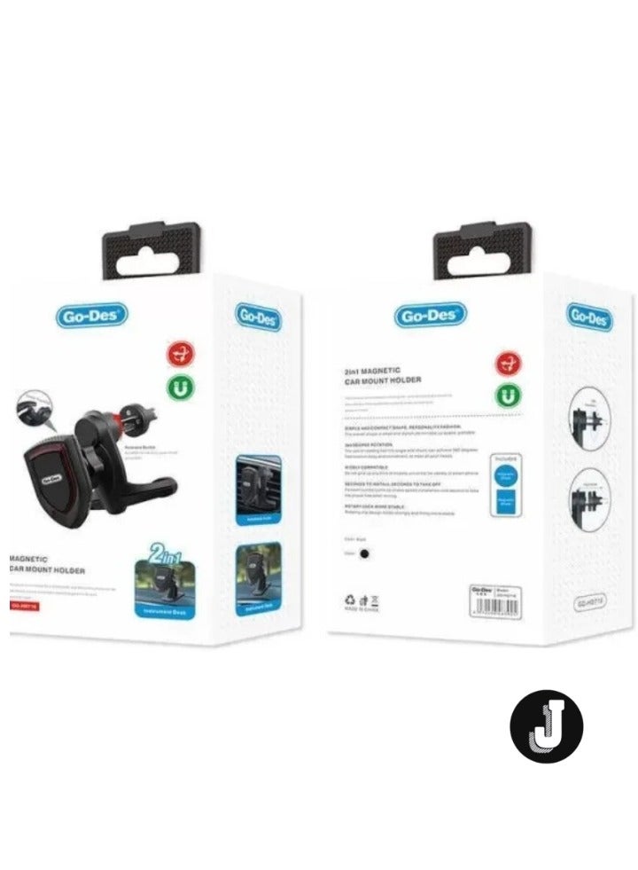 JAJEEK 2-in-1 Magnetic Vehicle Phone Holder – Dashboard & Air Vent Mount with Universal Compatibility - Image 4