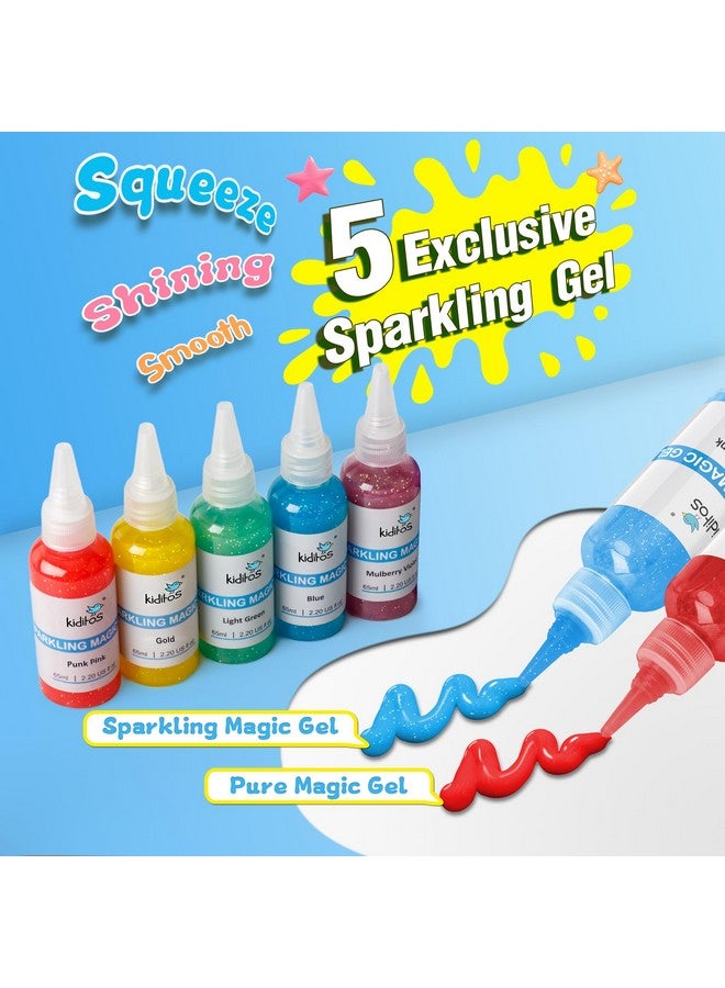 كيديتوس مجموعة ألعاب الجنيات المائية السحرية، مجموعة جل مائي سحري مكونة من 10 جل سحري، 6 قوالب مخلوقات بحرية. هدايا الكريسماس، هدايا أعياد الميلاد، هدايا الحفلات، مجموعات سيقان يدوية الصنع للأطفال (10 ألوان) - Image 3