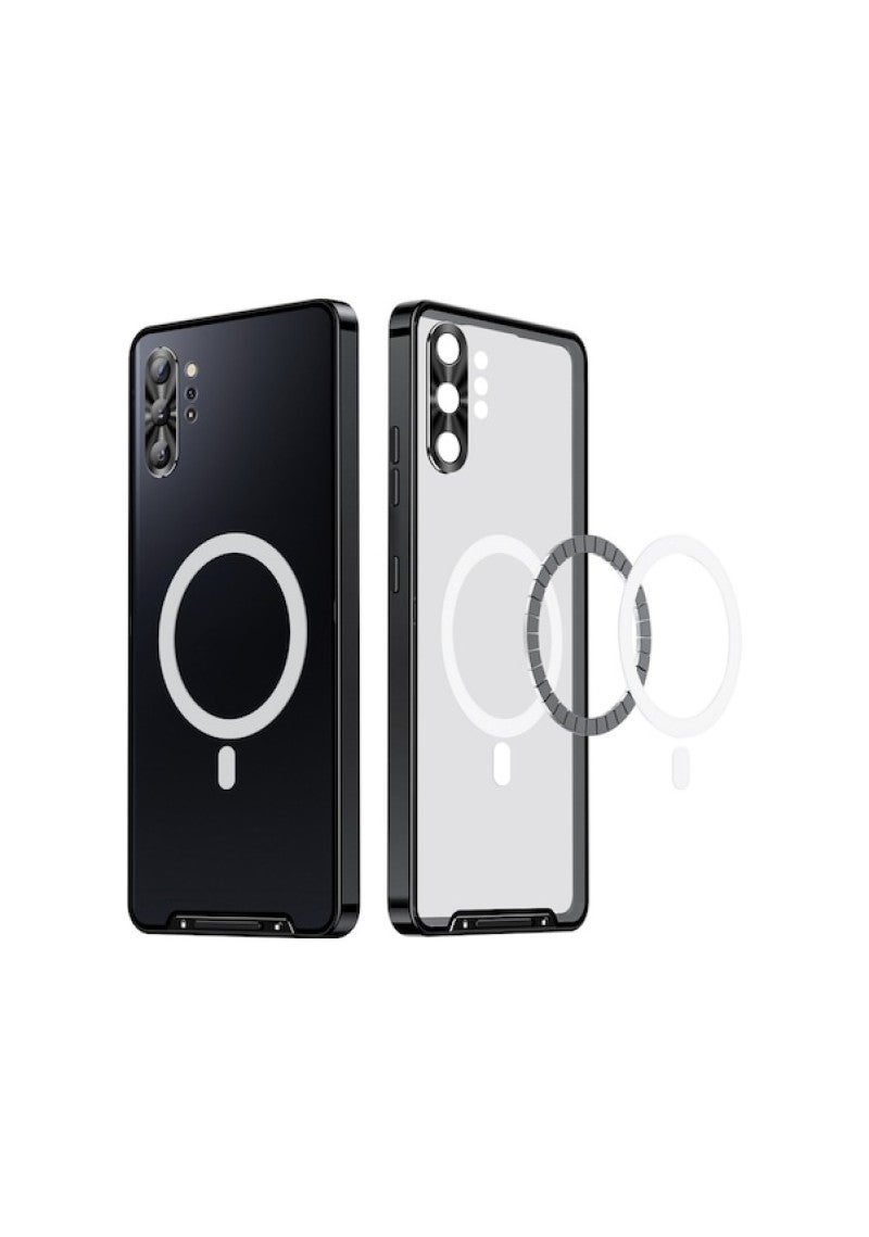 Magnetic Case: Silver Metal Construction - High-strength Magnetic Attachment Full Protection Slim Design for Samsung Note10+ - Image 2