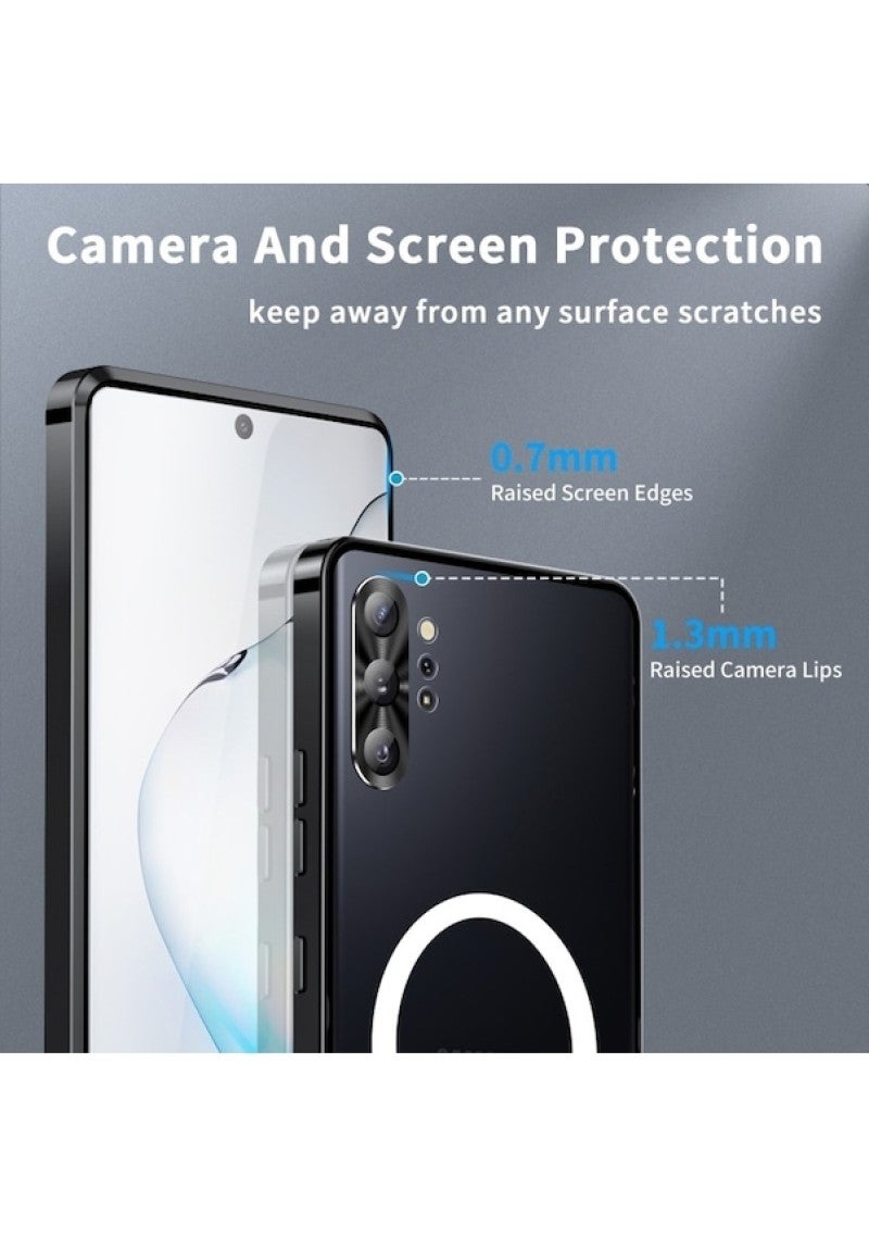 Magnetic Case: Silver Metal Construction - High-strength Magnetic Attachment Full Protection Slim Design for Samsung Note10+ - Image 4
