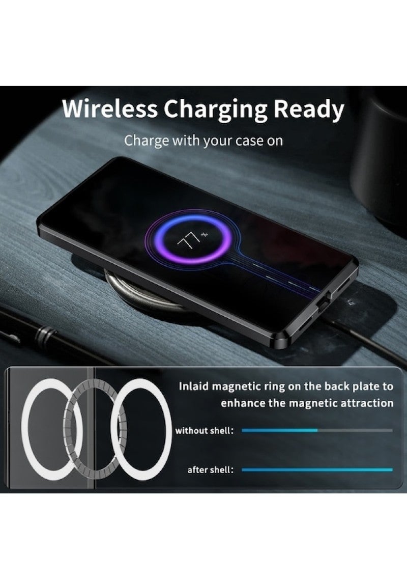 Magnetic Case: Silver Metal Construction - High-strength Magnetic Attachment Full Protection Slim Design for Samsung Note10+ - Image 3