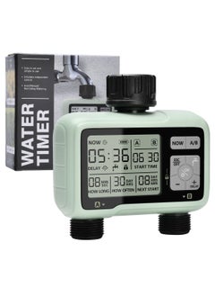 Sprinkler Timer, Water Sprinkler Timer with 2 Outlets, Garden Automatic Watering System/Sprinklers for Lawns Programmable Hose Timer Irrigation System with Child Lock Mode