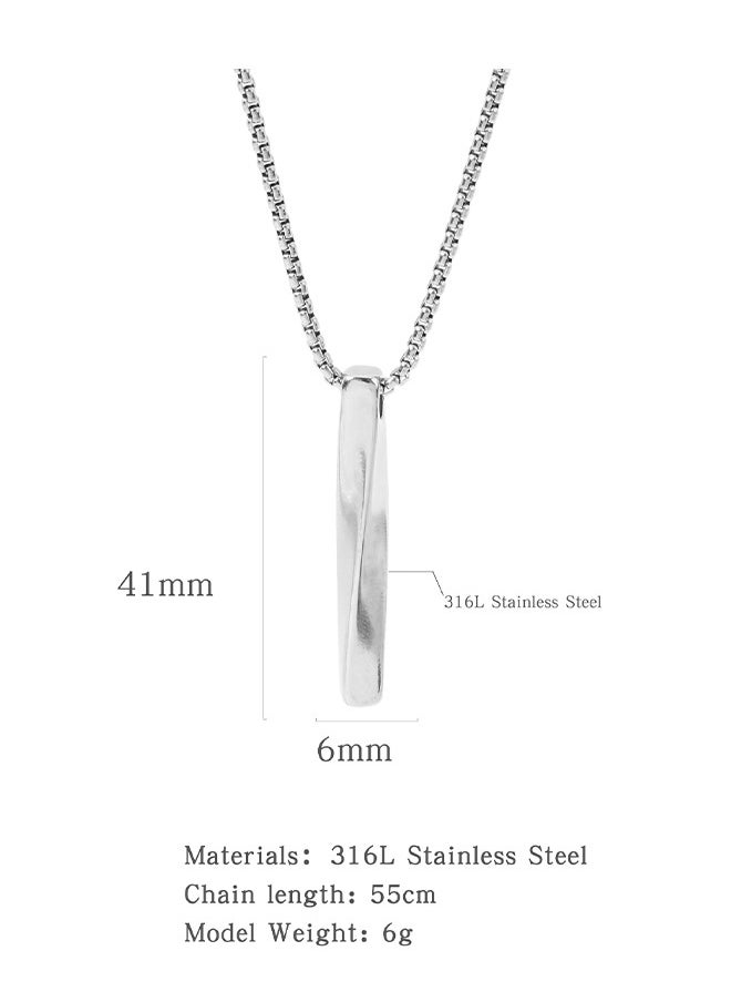 Casual Stylish Spiral Pendant Necklace Cool Sweater Chain for Men Women Silver - Gray  - Image 2