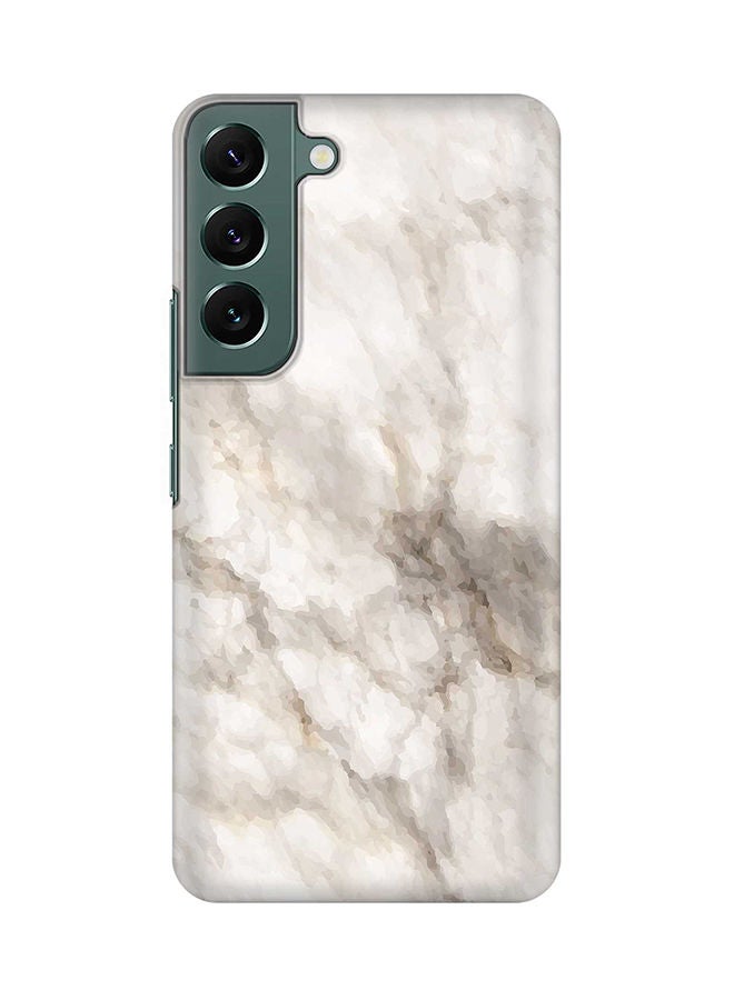 ستايلايزد جراب لهاتف جالاكسي S22 رفيع سناب كلاسيك سيريز شيلد بطباعة نهائية غير لامعة - رخام طباعة بيج رمادي - Image 1