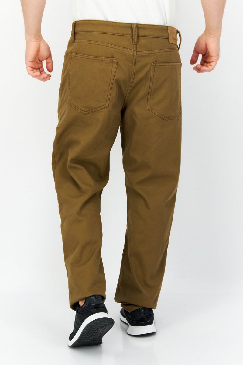 Weatherproof Men Vintage Regular Fit Solid Chino Pants, Brown  - Image 4