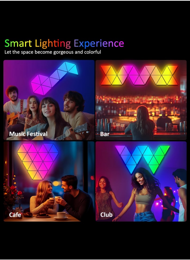 OHAHO - Triangle Lights Gaming with Remote & App Control - 10 Pack RGB Led Triangle Light Panels Geometry Night Lamp DIY Smart Wall Lights Sync to Music for Room Bar Decor Gaming Setup Party Decor - Image 1