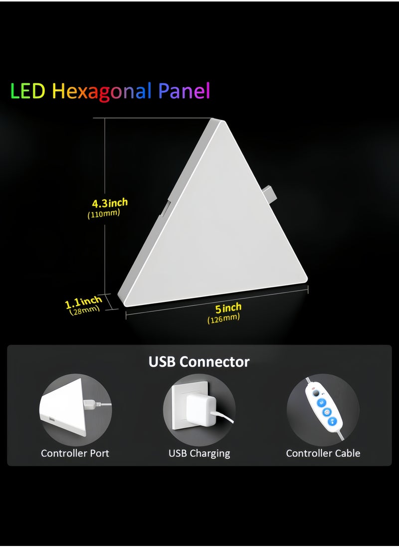 OHAHO - Triangle Lights Gaming with Remote & App Control - 10 Pack RGB Led Triangle Light Panels Geometry Night Lamp DIY Smart Wall Lights Sync to Music for Room Bar Decor Gaming Setup Party Decor - Image 1