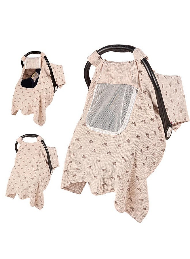 Primlect Car Seat Cover Baby, 100% Muslin Baby Car Seat Cover, 3 in 1 Carseat Cover, Carseat Cover for Baby Easy to Get in & Out - Image 1